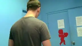Hot gloryhole blowjob action with gays Parker London & Travis Irons