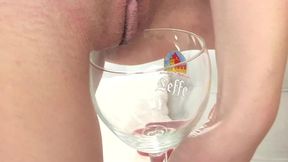 multiple rounds of pissing in glass