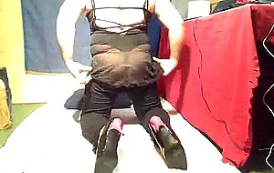 Amateur crossdresser stripping