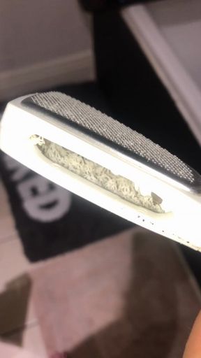 Foot scrapings inside pedi exfoliator