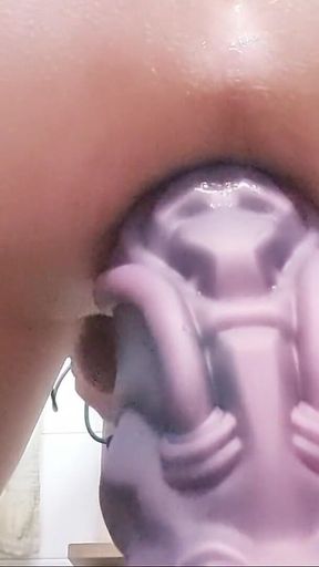 Stuffing my hot ass with a giant cock