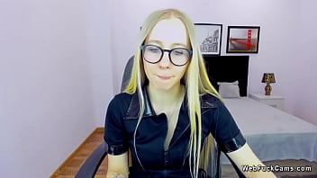 Belarus blonde flashes small tits on webcam