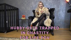 HUBBY TRAPPED IN CHASTITY FOR LIFE