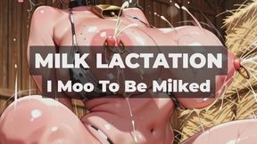 HUCOW - MILK LACTATION - I Moo To Be Milked - Collared Xmas cow on all fours, bell jingling, mooing desperately while you tug my nipples and breed me full