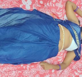 Horny tamil telugu sexy enjoying with her lover in the bluesaree