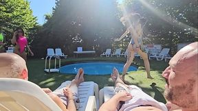 Orgy Party in a Swimming Pool. Full video on my Red Page
