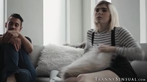 Blonde Tbabe Ella Hollywood gives footjob before ass fu