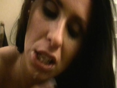 Mature brunette amateur giving a great POV blowjob