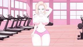 Interdimensional Desire - Fucking the Thighs of Android 18 in front of her Husband
