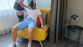 hot mistress maid fucks her sissy boss s ass for extra cash