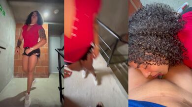 On the top floor I make her SUCK my pussy