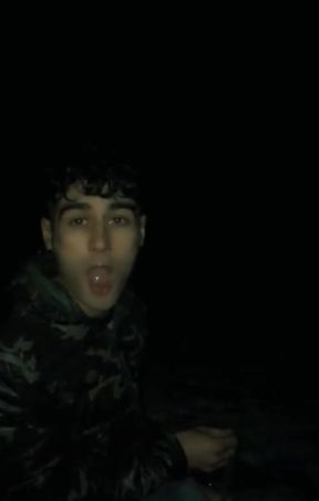 Swallowing Cum From Straight Friends Condom in the Camp and Quick Jerk off