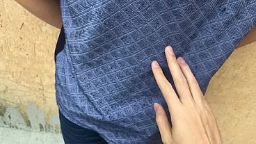 Masturbation in public and nervous that someone might see us!
