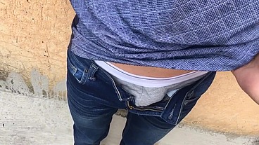 Masturbation in public and nervous that someone might see us!