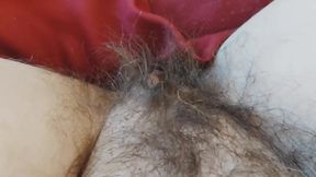 Extremely Hairy Pussy, POV Masturbation, Fingering, Big Labia, Orgasm with Moans