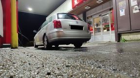 Sarah Cranking At The Gas Station - Exterior View