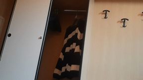 STUCK IN THE WARDROBE SHOWING ASS