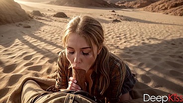 A sexy cowgirl showed me her blowjob skills and swallowed all my cum[AI]