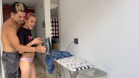 I catch my little stepsister cleaning the house without clothes and I feel like giving her a good fuck until she cums.