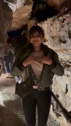 Woman in cave