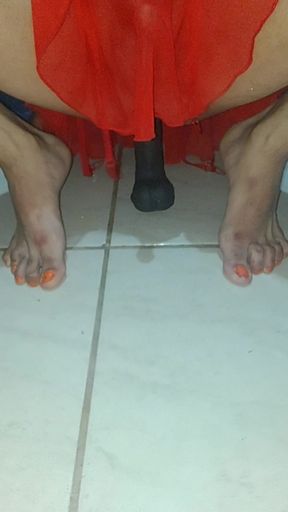 Straight in skirt and curious gay alone