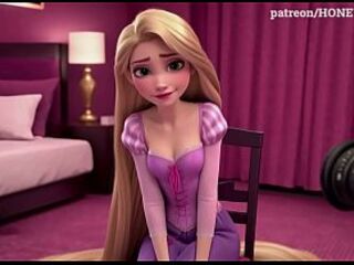 Shy Rapunzel in Sex Casting! Virginal Princess Does 1st Oral-job, Deepthroat & Tugjob Tangled CG toon animation