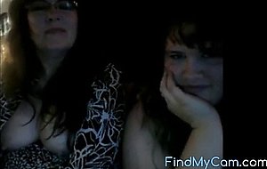 Mom and not her daughter in front of webcam