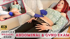 EXAMINING JESSICA “DOWN LOW”, PART 1 - ABDOMINAL EXAM - Stethoscope, Palpation, Auscultation, Percussion - GYNECOLOGICAL EXAM - Speculum Insertion *in 4K*