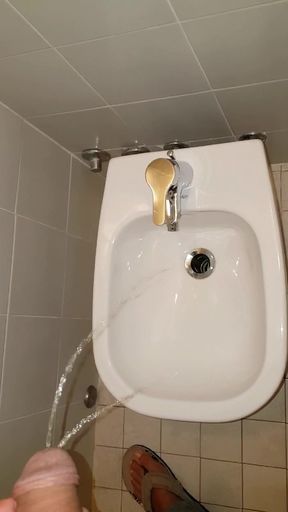 Pissing at rest stop