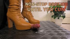 The Bootjob Will Not Stop Until You Cum, in Brown High Heels Boots (Slave POV Version) - TamyStarly - Cock Balls Crush Trample, Shoejob, CBT, Trampling, Bootjob, Stomping