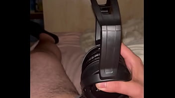 Cum in sticky and noisy JVC Headphones