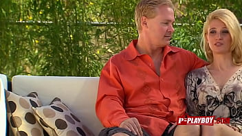 Horny crazy WIFE surrounded by her husband and other HORNY MALES