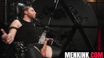 Bound muscle hunk Sebastian Keys fucked by fleshlight machine