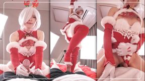 Ladyboy Sex friend cosplayer get Fucked, Christmas 2B hentai japanese shemale cosplay 7