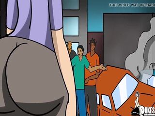 Large Booty step mamma banged in an alley by a group of street boys