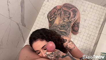 Arabelle Raphael Delivers A Sensual Blowjob In The Shower