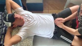 Jock Gets Heat From Top View