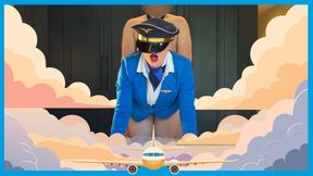 Sexy stewardess betrapt onderbroekenpiloot