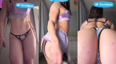 Lingerie try on show off perfect body bouncy ass panties pushed to side wet braga
