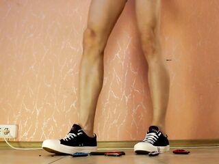 TRANSSEXUAL GIANTESS AMANDA CRUSHES METAL CARS IN SNEAKERS AND WHITE SHORTS - 1 (CRUSH FETISH)