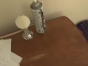 Peeing on my side table!