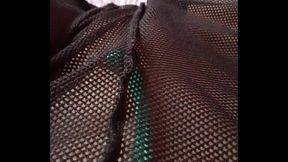 Flash pantaloncini a rete vedo non vedo sulla fica