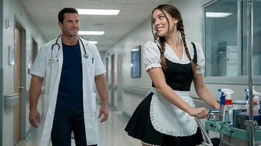 que doctor ̈medico ̈ tan travieso ... se folla a la chica de la limpieza en la sala de cirugía del hospital, esta caliente chica de la limpieza es toda una loquilla. ai porn - porno en español -