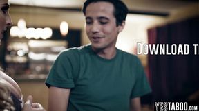 Horny young stepson and mature stepdad rail big tits MILF stepmom