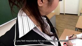 Japanese teacher in classroom Julia Nanase had oral sex with students uncensored