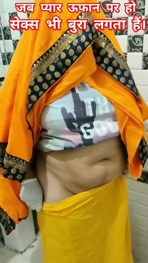 Desi bhabhi took off her clothes in the bathroom.