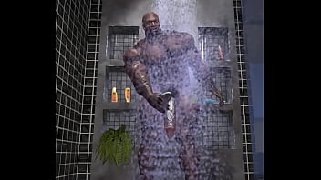 james harrison washes and jerks his superior cock