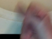Jacking off Big Cock in Sink Cum Shot