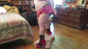 Strip tease from red dress and flaming boots part 2 post fall the show must go on!
