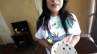 Mexican woman asks for sugar and gets taken hard from behind